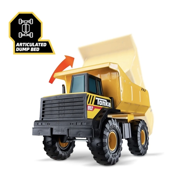 Tonka Steel Classics Dump Truck - Yellow and Black Large 17" - Picture 4 of 14